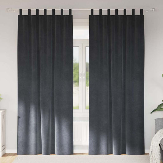 Függönyök függönyökkel 2 pcs Világosszürke 140 x 245 cm Bársony