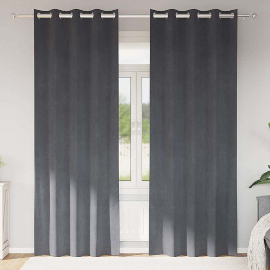 Függönyök függönyökkel 2 pcs Világosszürke 140 x 225 cm Bársony