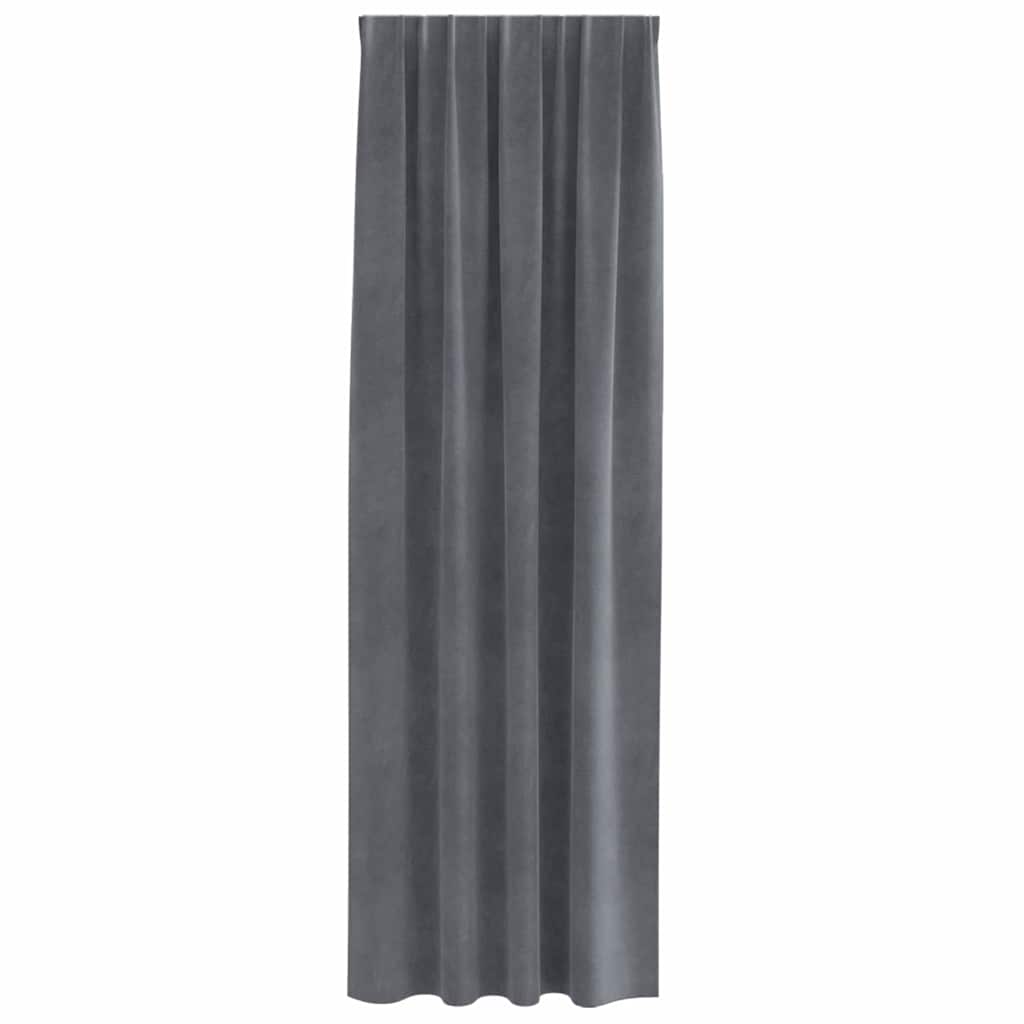 Függönyök függönyökkel 2 pcs Világosszürke 140 x 245 cm Bársony