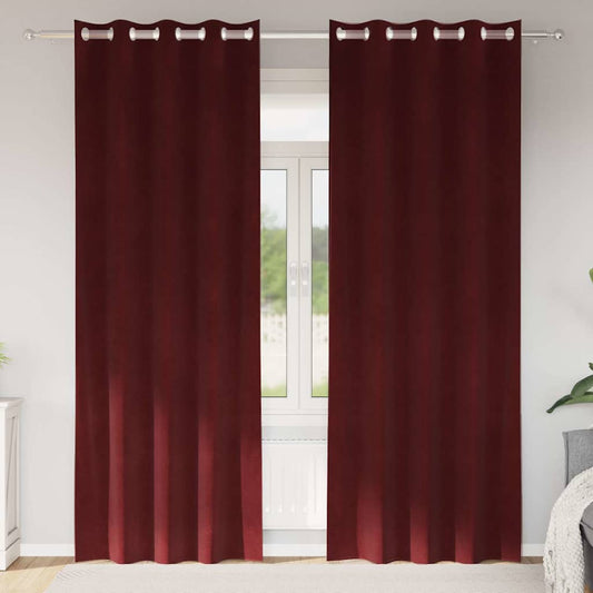 Függönyök függönyökkel 2 pcs bordó 140 x 245 cm Bársony