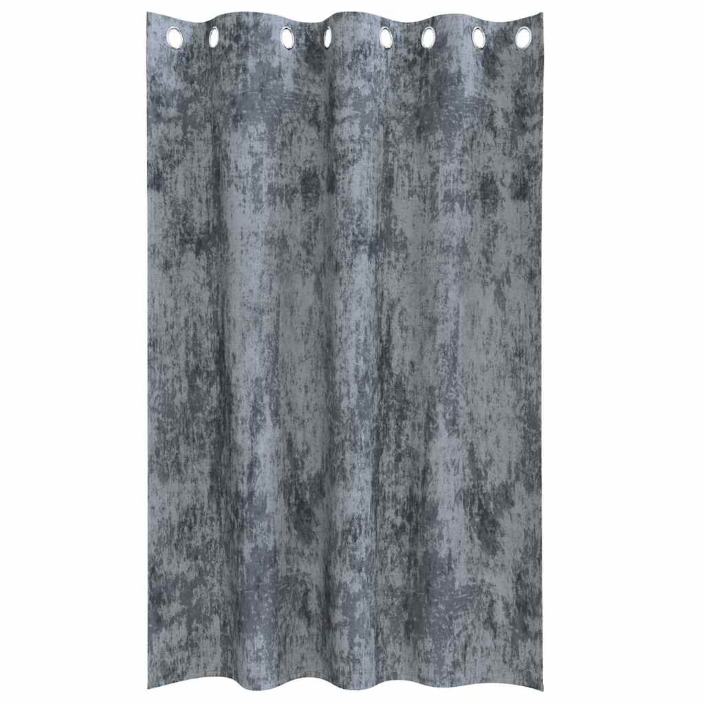 Függöny függönyökkel 2 pcs Ezüst Szürke 175 x 140 cm Bársony