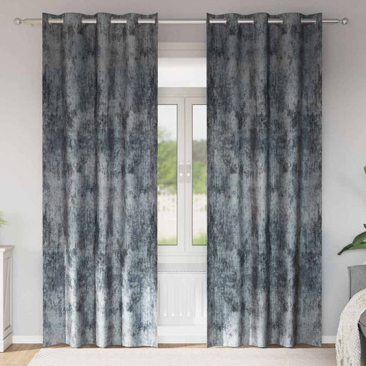 Függöny függönyökkel 2 pcs Ezüst szürke 260 x 140 cm Bársony