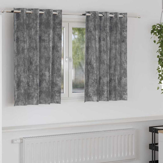 Függöny függönyökkel 2 pcs Szürke 140 x 140 cm Bársony