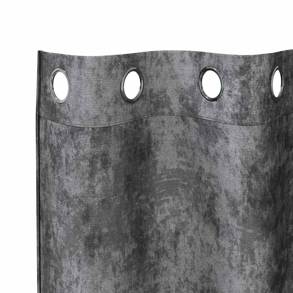 Függöny függönyökkel 2 pcs Szürke 175 x 140 cm Bársony