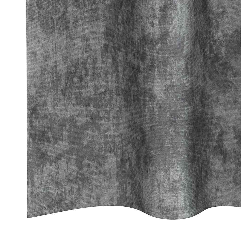 Függöny függönyökkel 2 pcs Szürke 175 x 140 cm Bársony