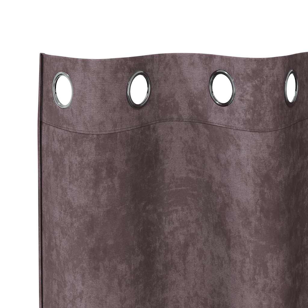 Függöny függönyökkel 2 pcs Barna 175 x 140 cm Bársony