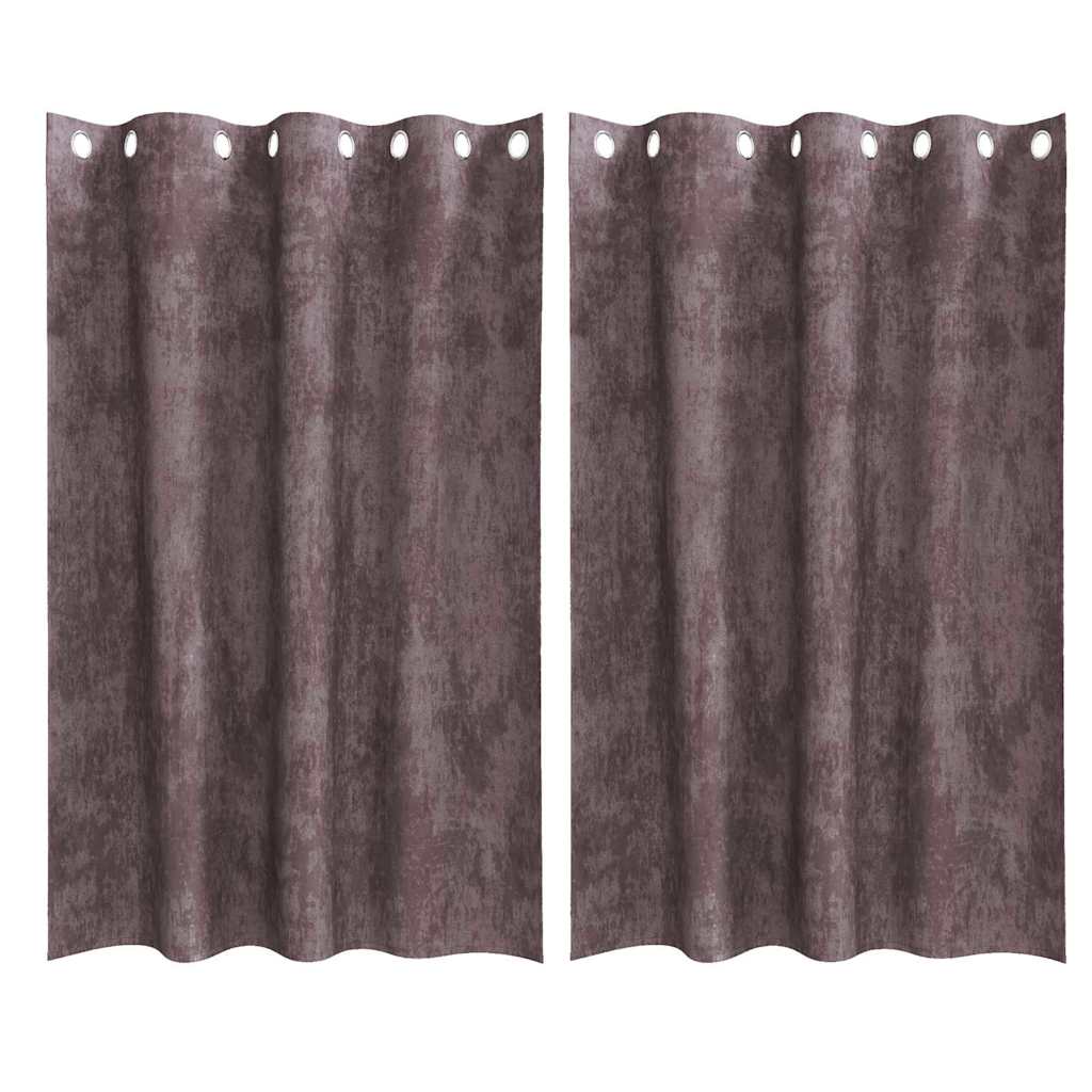 Függöny függönyökkel 2 pcs Barna 175 x 140 cm Bársony