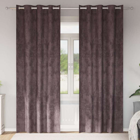 Függöny függönyökkel 2 pcs Barna 260 x 140 cm Bársony