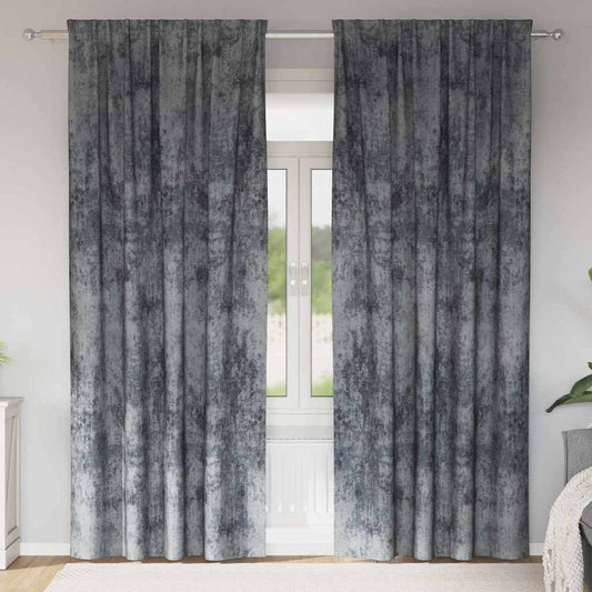 Függöny függönyökkel 2 pcs Ezüst szürke 260 x 140 cm Bársony