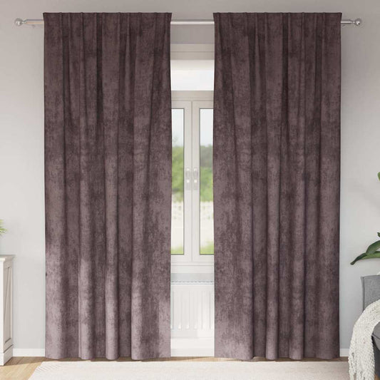 Függöny függönyökkel 2 pcs Barna 260 x 140 cm Bársony