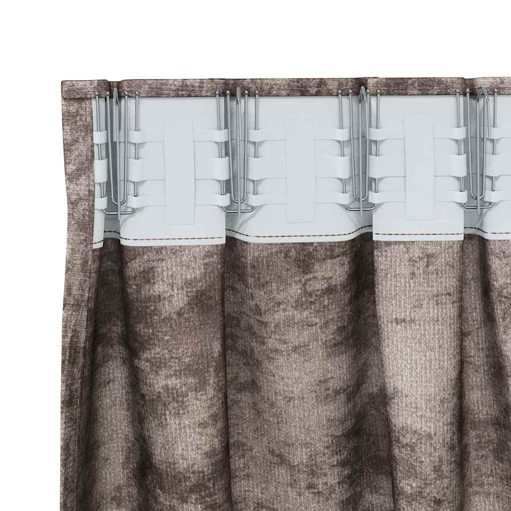 Függöny függönyökkel 2 pcs Cappuccino 245 x 140 cm Bársony