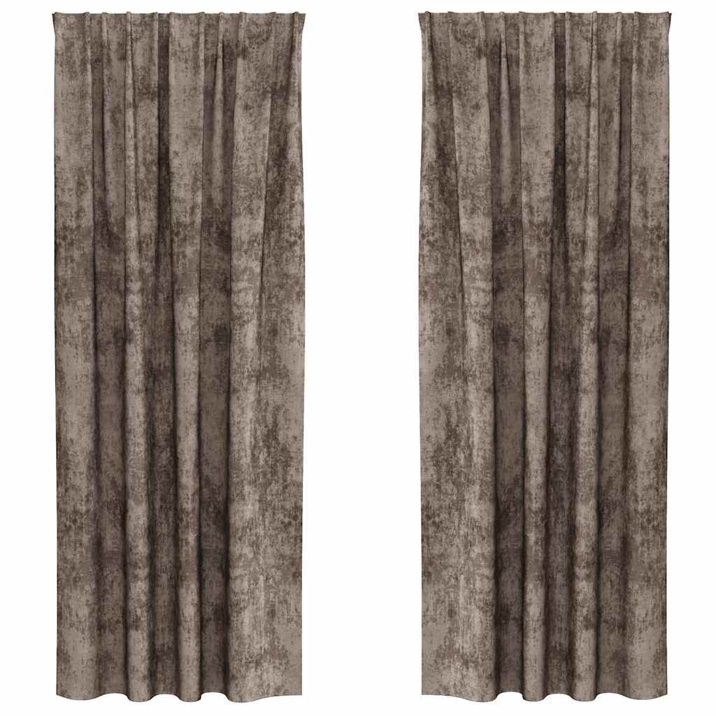 Függöny függönyökkel 2 pcs Cappuccino 245 x 140 cm Bársony