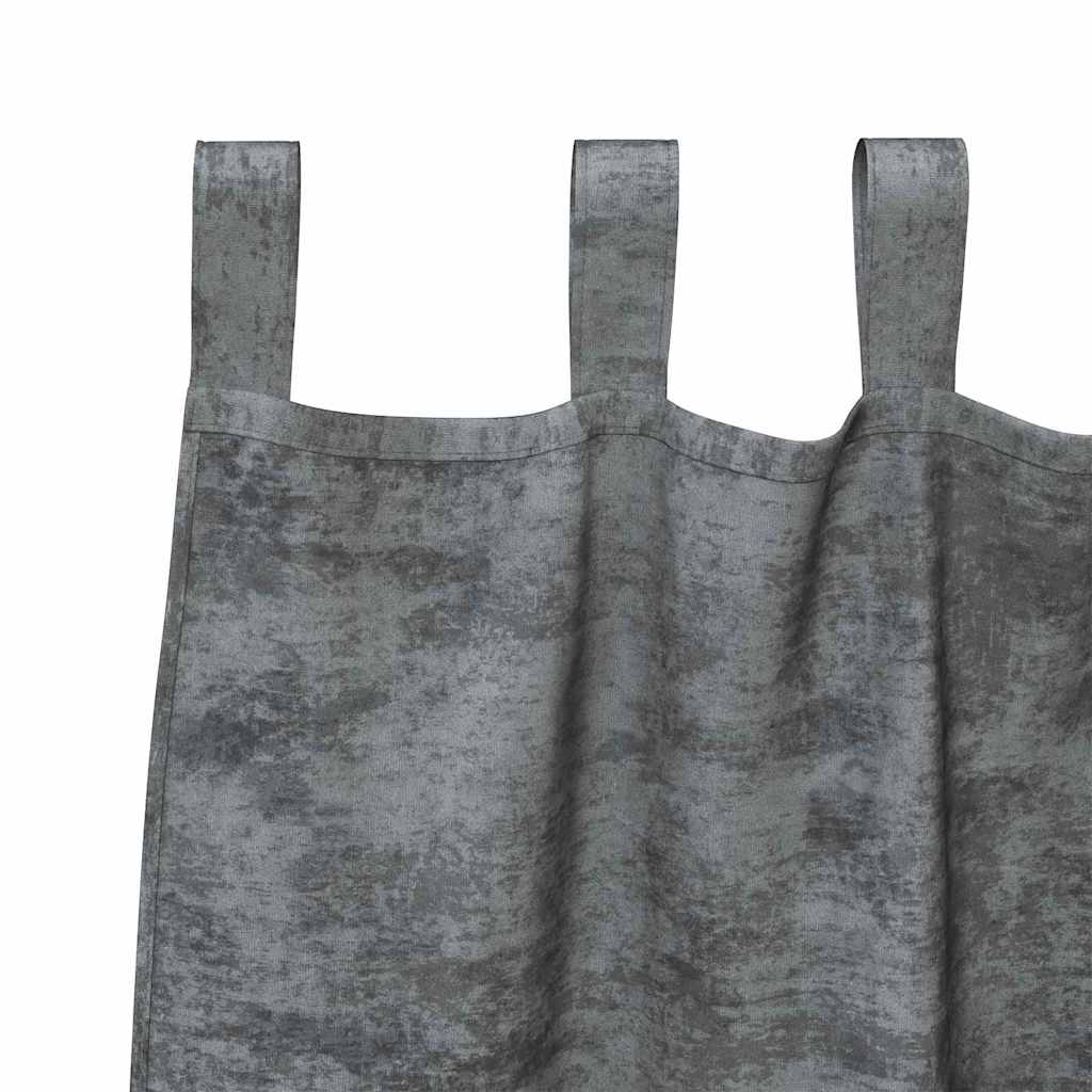 Függöny függönyökkel 2 pcs Szürke 260 x 140 cm Bársony