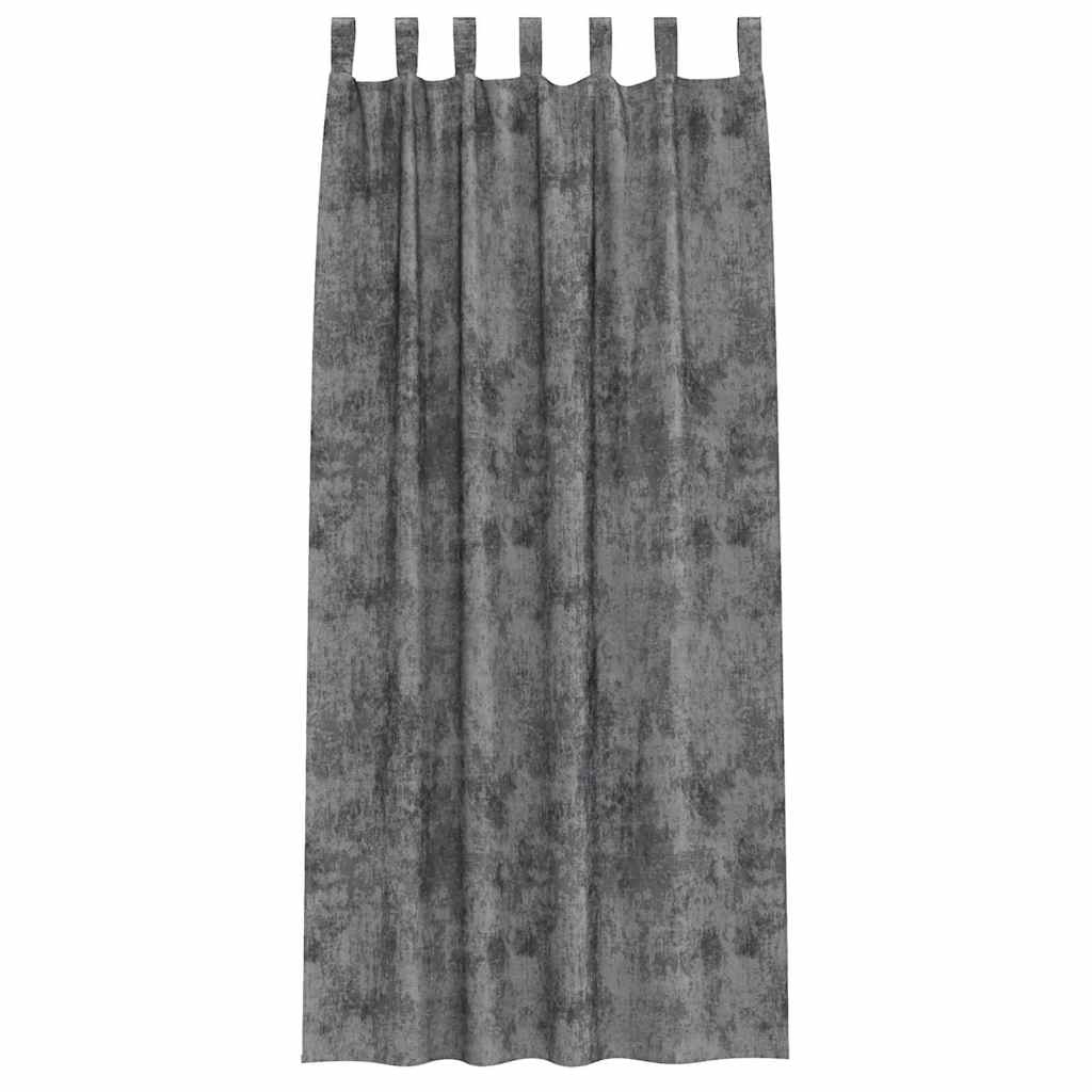 Függöny függönyökkel 2 pcs Szürke 260 x 140 cm Bársony