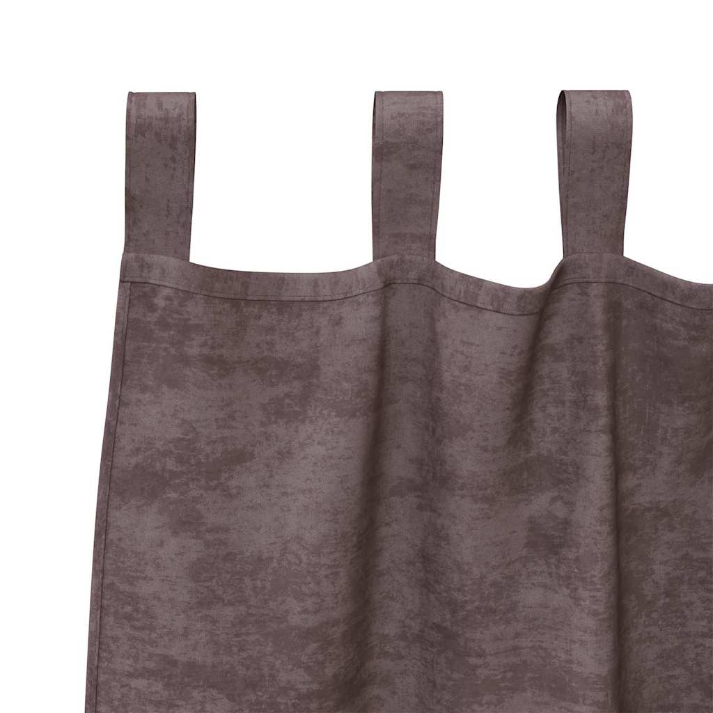 Függöny függönyökkel 2 pcs Barna 245 x 140 cm Bársony