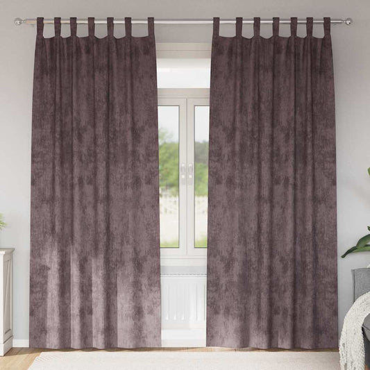 Függöny függönyökkel 2 pcs Barna 245 x 140 cm Bársony