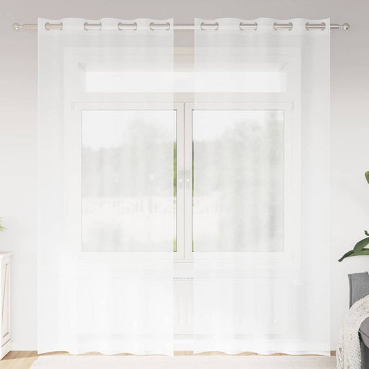 Függönyök függönyökkel 2 pcs Fehér 140x175cm Poliészter