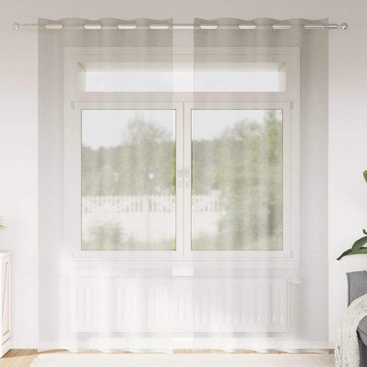 Függönyök függönyökkel 2 pcs Krém 140x175cm Poliészter