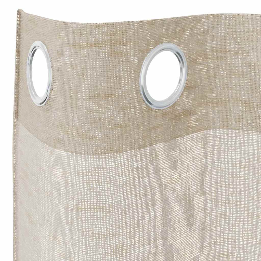 Függönyök függönyökkel 2 pcs Homokszín 140x175cm Poliészter