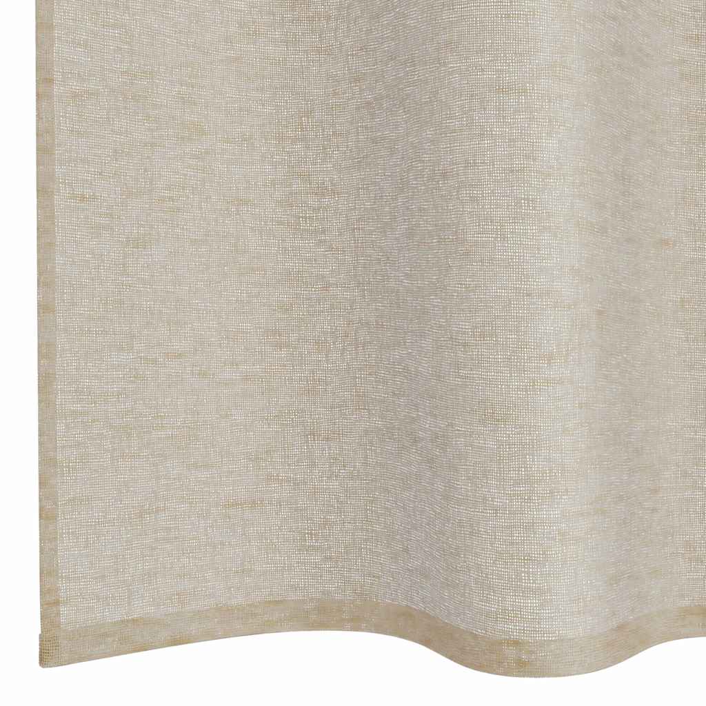 Függönyök függönyökkel 2 pcs Homokszín 140x175cm Poliészter