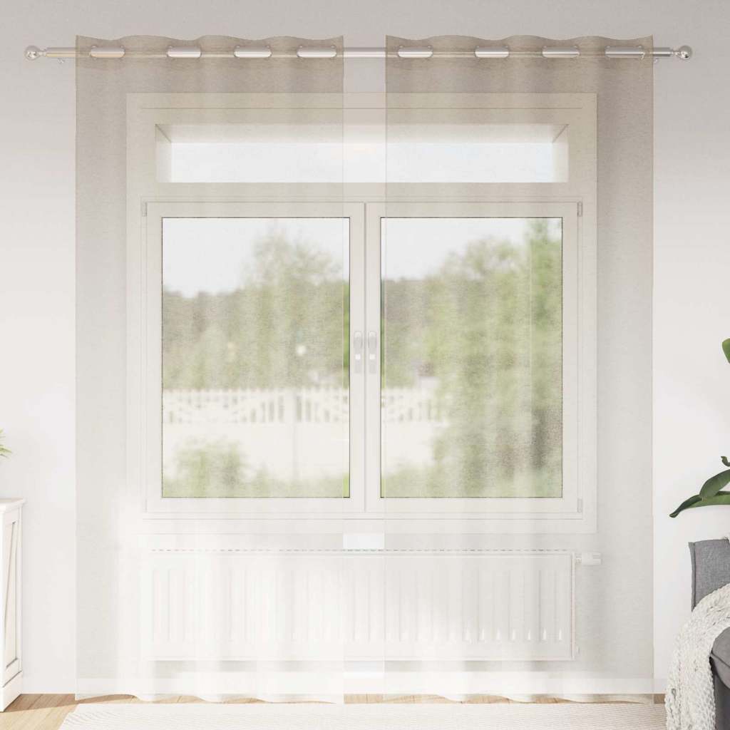 Függönyök függönyökkel 2 pcs Homokszín 140x175cm Poliészter
