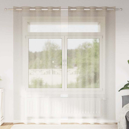 Függönyök függönyökkel 2 pcs Homokszín 140x175cm Poliészter