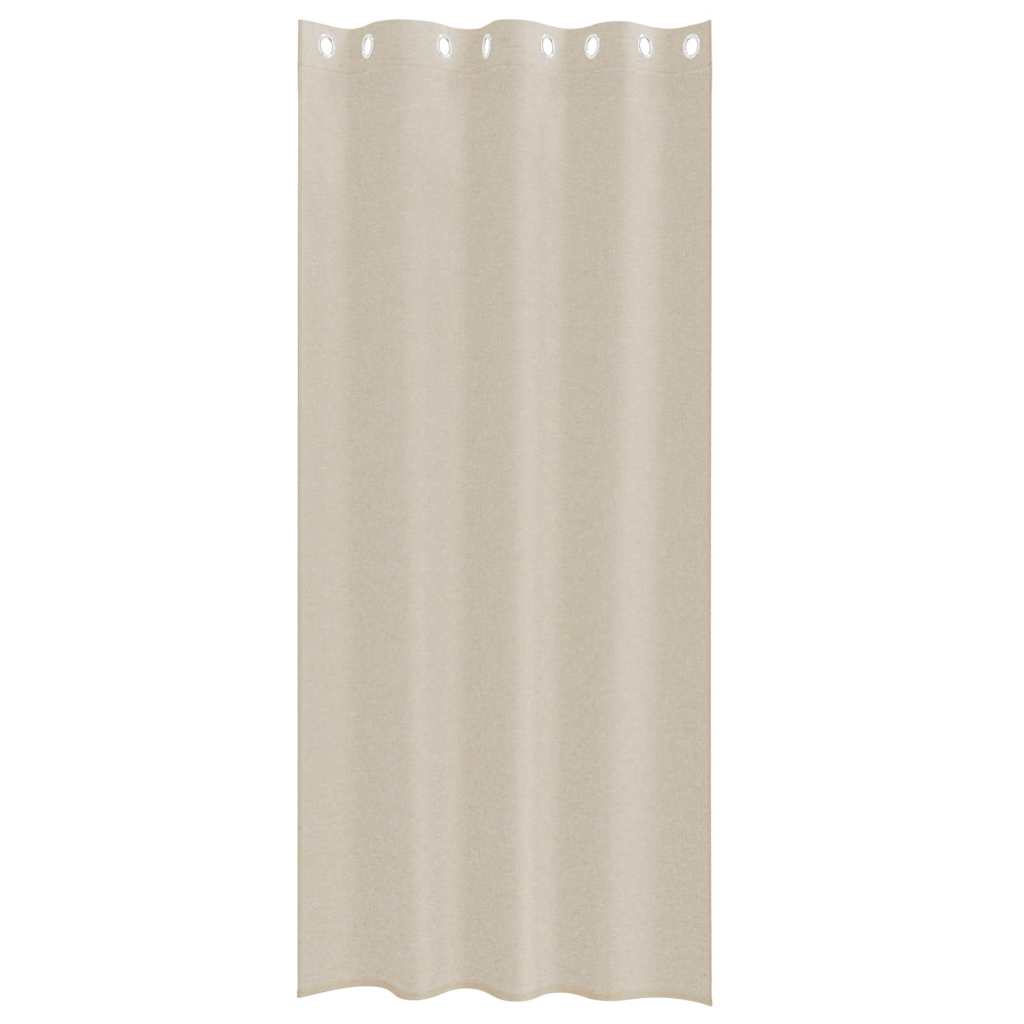 Függönyök függönyökkel 2 pcs Homokszín 140x175cm Poliészter
