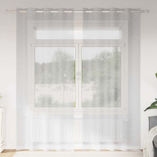Függönyök függönyökkel 2 pcs Világosszürke 140x175cm Poliészter