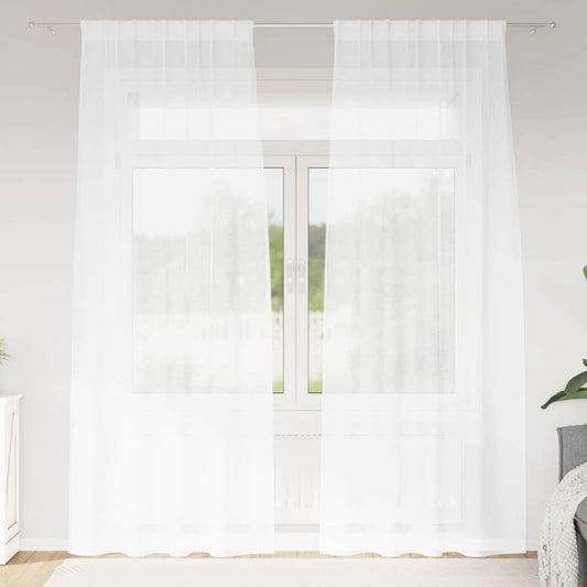 Függönyök függönyökkel 2 pcs Fehér 140x175cm Poliészter