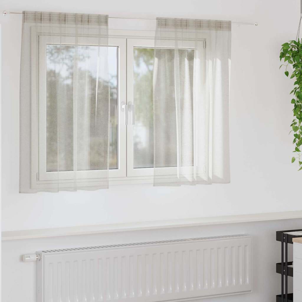 Függönyök függönyökkel 2 pcs Krém 140x140cm Poliészter