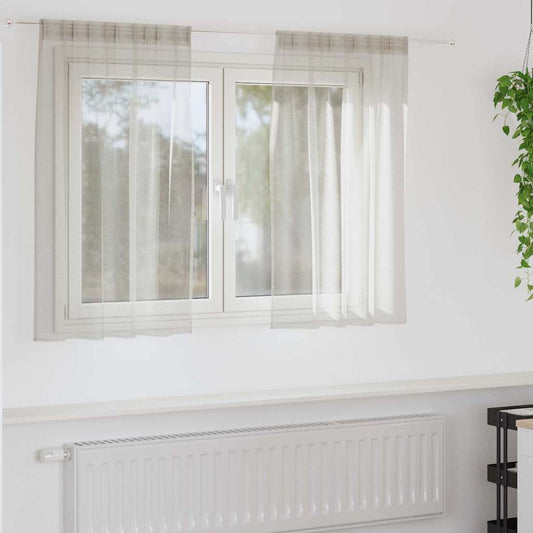 Függönyök függönyökkel 2 pcs Krém 140x140cm Poliészter