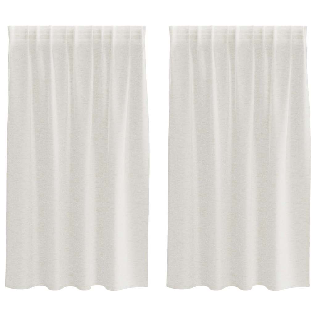 Függönyök függönyökkel 2 pcs Krém 140x140cm Poliészter