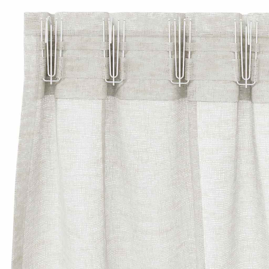 Függönyök függönyökkel 2 pcs Krém 140x175cm Poliészter
