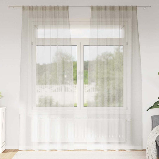 Függönyök függönyökkel 2 pcs Krém 140x175cm Poliészter