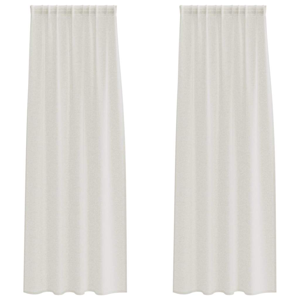 Függönyök függönyökkel 2 pcs Krém 140x175cm Poliészter
