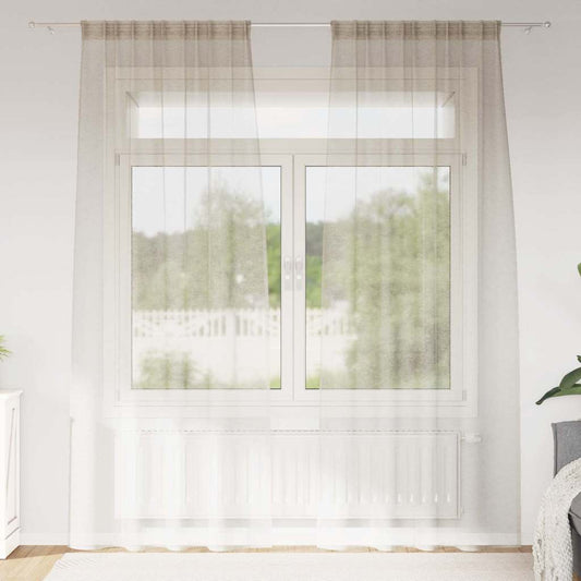 Függönyök függönyökkel 2 pcs Homokszín 140x175cm Poliészter