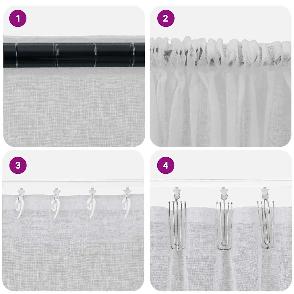 Függönyök függönyökkel 2 pcs Világosszürke 140x175cm Poliészter