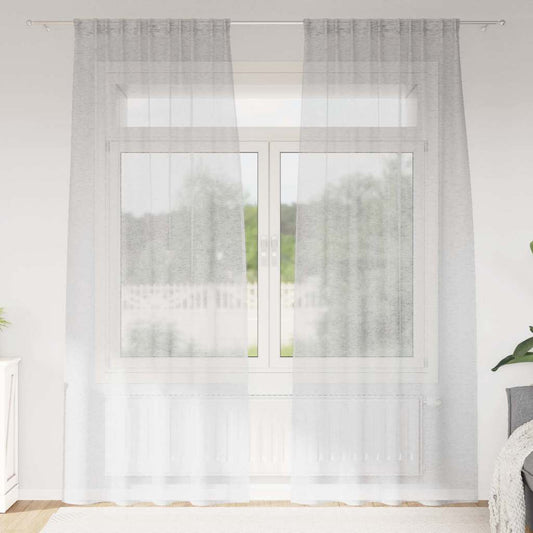 Függönyök függönyökkel 2 pcs Világosszürke 140x175cm Poliészter