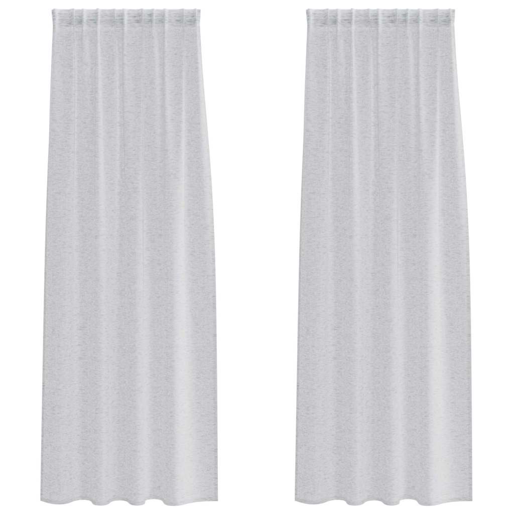 Függönyök függönyökkel 2 pcs Világosszürke 140x175cm Poliészter