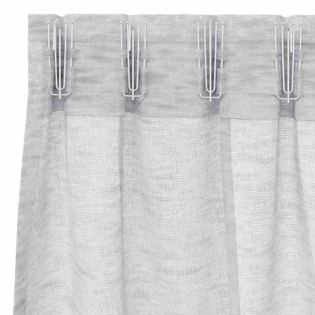 Függönyök függönyökkel 2 pcs Világosszürke 140x175cm Poliészter