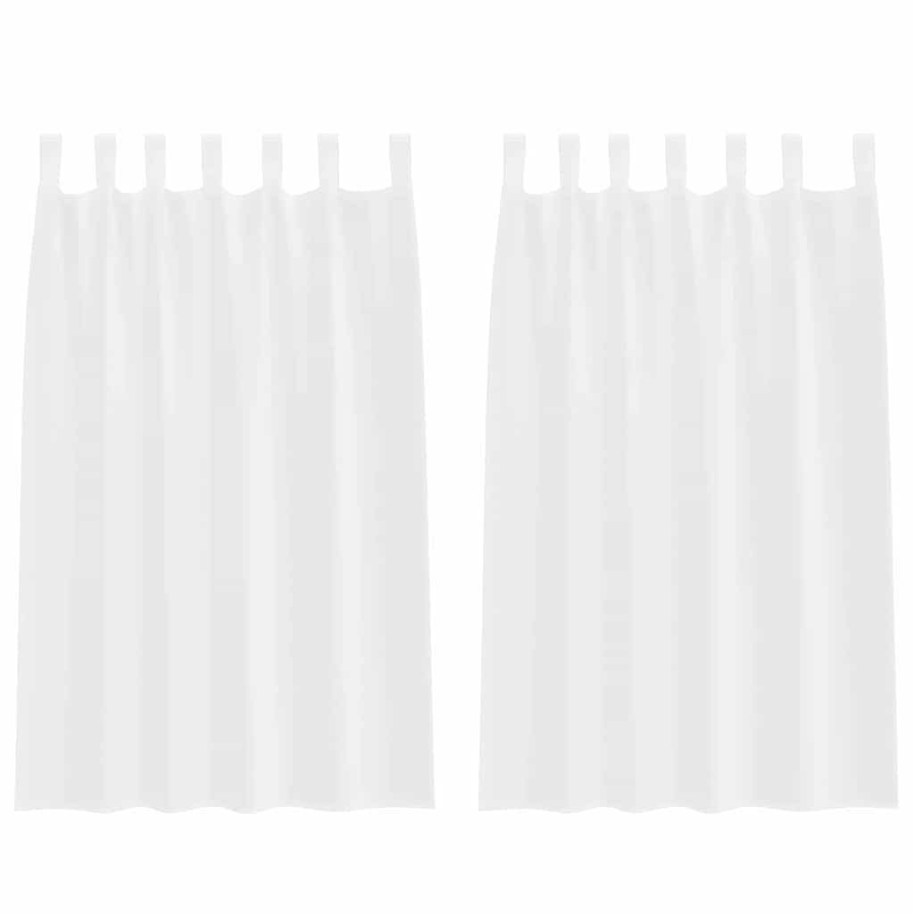 Függönyök függönyökkel 2 pcs Fehér 140x175cm Poliészter
