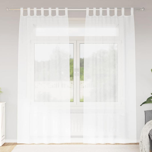 Függönyök függönyökkel 2 pcs Fehér 140x175cm Poliészter