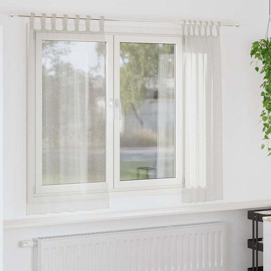 Függönyök függönyökkel 2 pcs Krém 140x175cm Poliészter