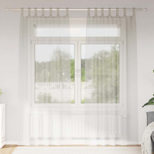 Függönyök függönyökkel 2 pcs Krém 140x175cm Poliészter