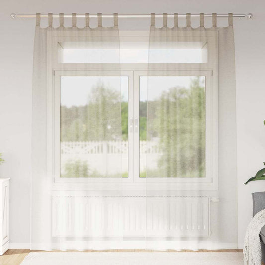 Függönyök függönyökkel 2 pcs Homokszín 140x175cm Poliészter