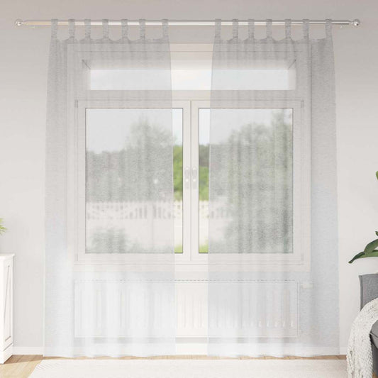Függönyök függönyökkel 2 pcs Világosszürke 140x175cm Poliészter