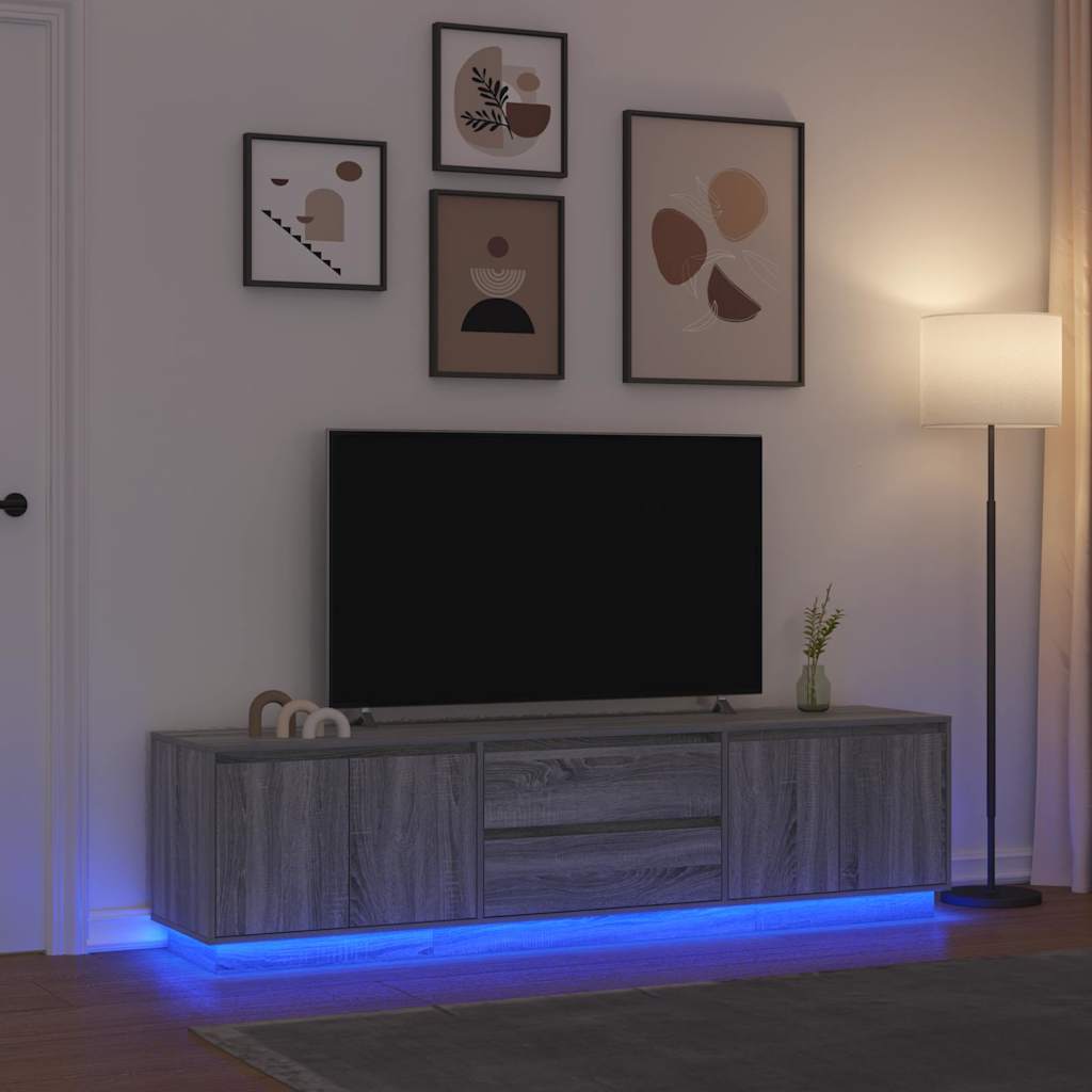 antik fa színű TV-szekrény LED-lámpákkal 100x41x50 cm