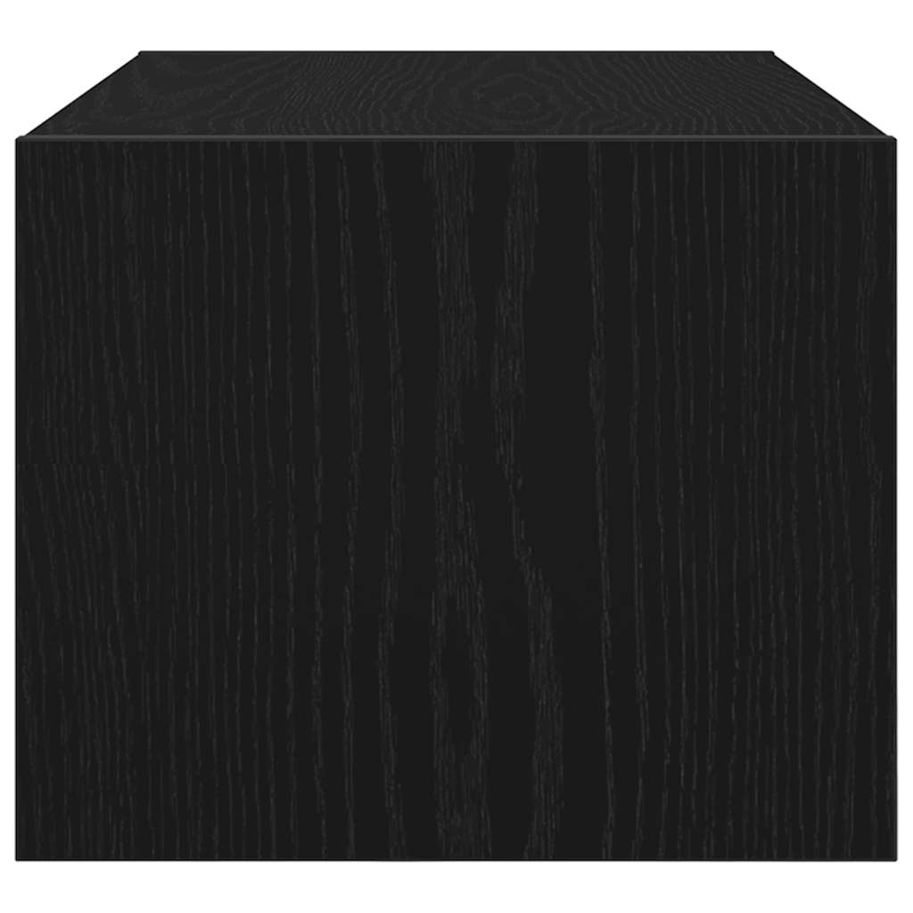 2 db fekete tölgy színű szerelt fa TV-szekrény 60x31x25,5 cm