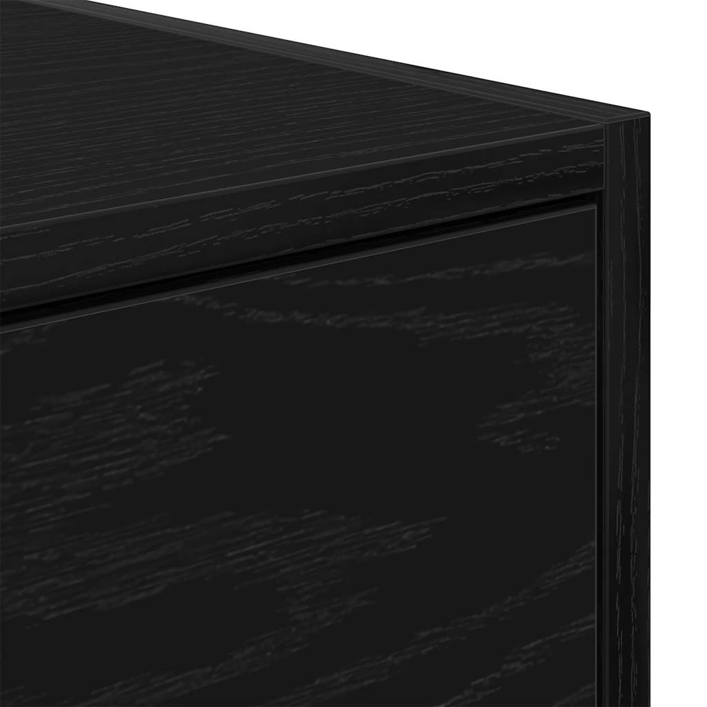 2 db fekete tölgy színű szerelt fa TV-szekrény 60x31x25,5 cm