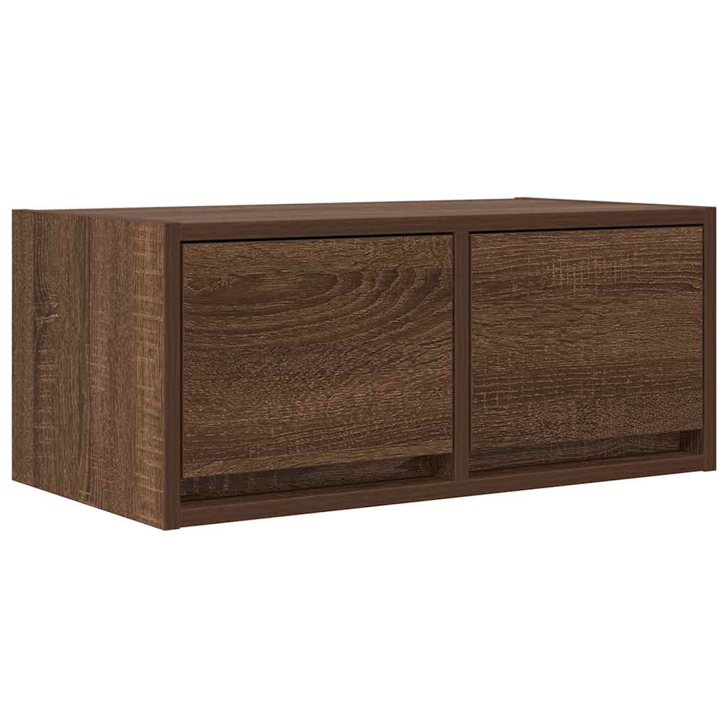 barna tölgy színű szerelt fa TV-szekrény 60x31x25,5 cm